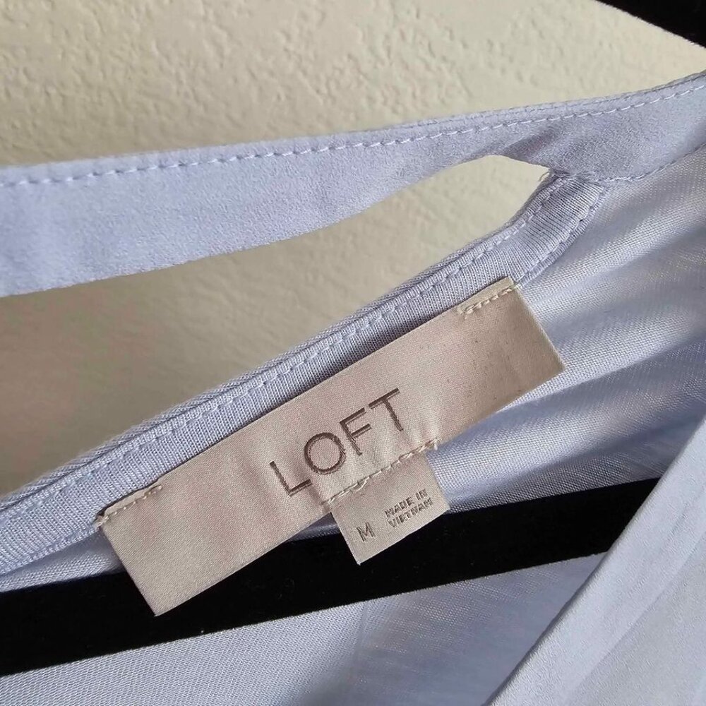 Ann Taylor LOFT Women's Mixed Media Bar Back Tee Blouse Top Size Medium - Picture 4 of 5